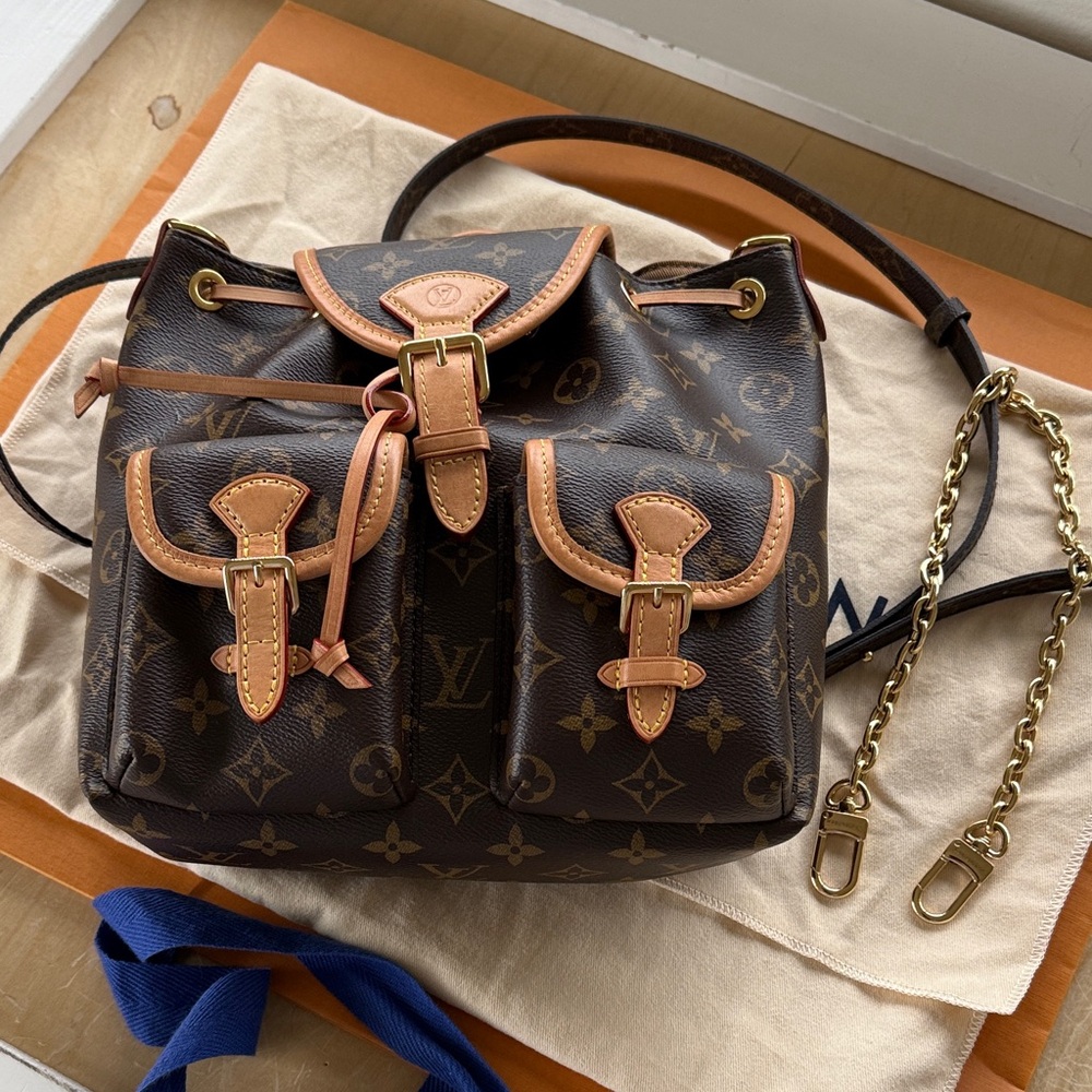 Louis Vuitton Excursion PM MNG Brown Monogram Bag/backpack with Tan Accents
